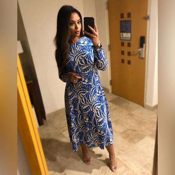 Zara Long Printed Dress - Satin Maxi Dress - Picture 11 of 15